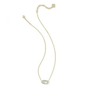 Elisa Gold Pendant Necklace in Light Blue Illusion Kendra Scott